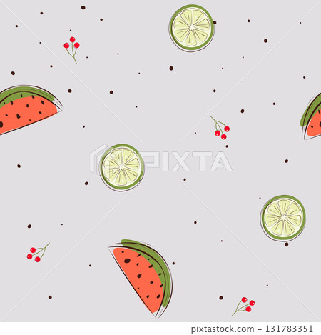 colorful stylized fruits pattern design colorful stylized fruits pattern design 131783351