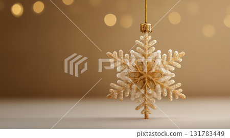 Elegant sparkling golden snowflake ornament 131783449