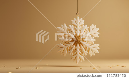 優雅閃閃發光的金色雪花裝飾 優雅閃閃發光的金色雪花裝飾 131783450