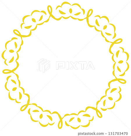 Yellow ribbon-like decorative lace frame Yellow ribbon-like decorative lace frame 131783470