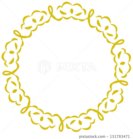 Dark yellow ribbon-like decorative lace frame Dark yellow ribbon-like decorative lace frame 131783471