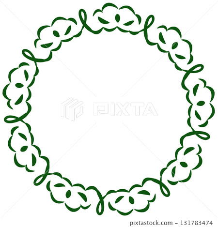 Green ribbon-like decorative lace frame 131783474