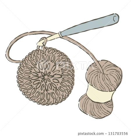 簡單的鉤針編織圖像插圖 131783556