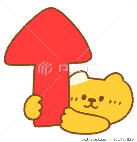拿著向上箭頭的可愛貓咪插圖 拿著向上箭頭的可愛貓咪插圖 131783829