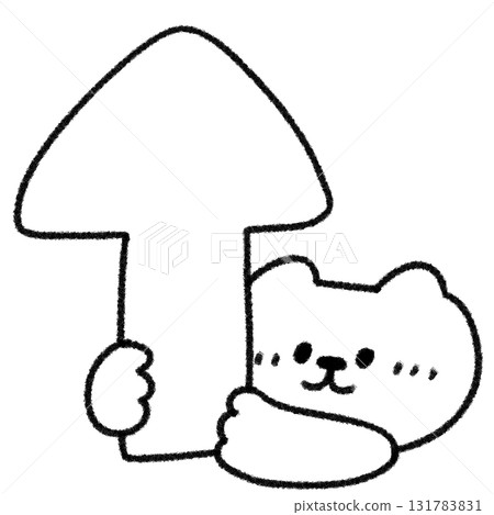 拿著向上箭頭的可愛貓咪插圖(單色) 拿著向上箭頭的可愛貓咪插圖(單色) 131783831