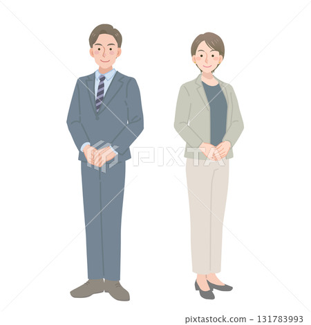 穿著西裝的男人和女人 131783993