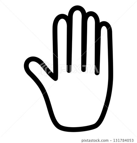 Illustration of an open hand making a stop sign 131784053