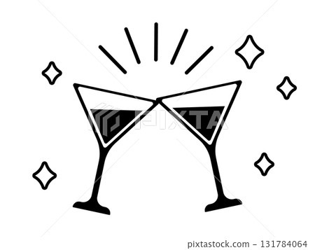 Toasting with cocktails in monochrome 131784064