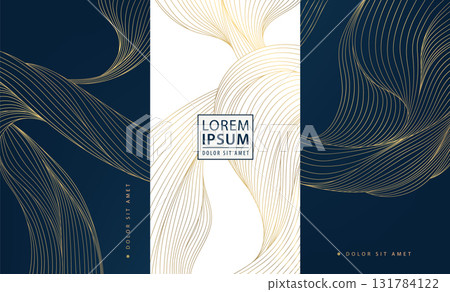 Luxury abstract vector backgrounds, golden wave lines, marble textures, elegant geometric frames, royal modern style. Premium packaging, wine or perfume labels, wedding cards 131784122