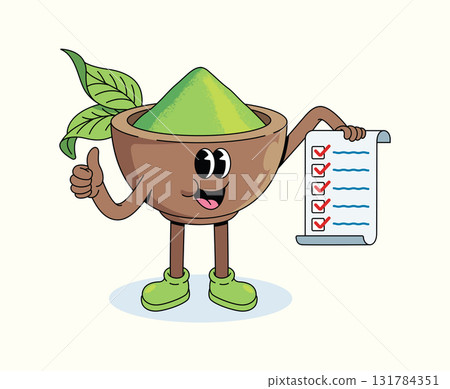 matcha checklist groovy cartoon illustration matcha checklist groovy cartoon illustration 131784351