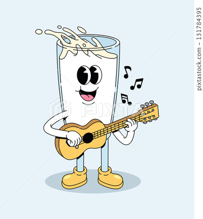 milk guitar groovy cartoon illustration milk guitar groovy cartoon illustration 131784395