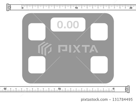 Health and diet measurement set with scale and tape measure Health and diet measurement set with scale and tape measure 131784495