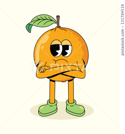 orange crossed arms groovy cartoon illustration orange crossed arms groovy cartoon illustration 131784519