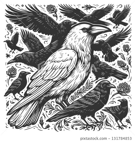 White Crow Among Black Crows Metaphor Concept 131784853