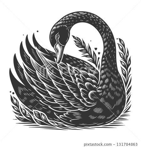 Black Swan Symbolizing Rare Unpredictable Events 131784863