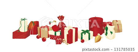 Red Christmas gift banner illustration Red Christmas gift banner illustration 131785035