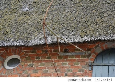 lightning rod detail on frisians house roof in Sylt Island Germany 131785161