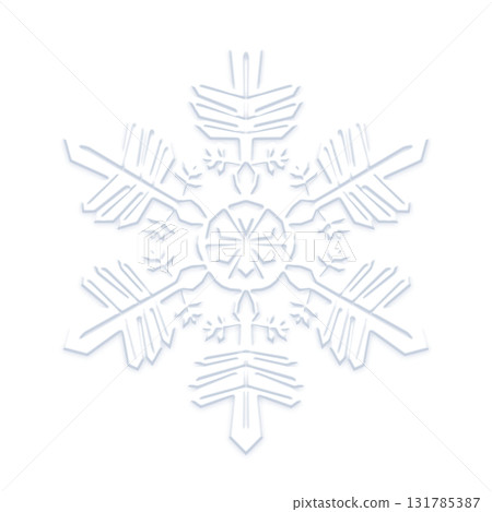 White snowflake illustration on transparent background 131785387