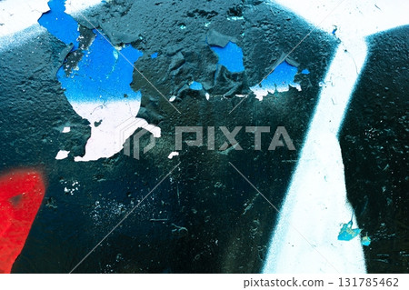 Abstract Peeling Paint Texture with Blue Black Red for Retro 80s Design Abstract Peeling Paint Texture with Blue Black Red for Retro 80s Design 131785462