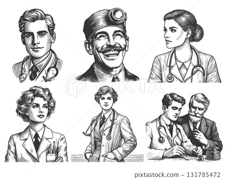 Medical Professionals and Doctors set raster 131785472