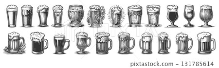 Beer Glasses and Mugs Collection raster 131785614