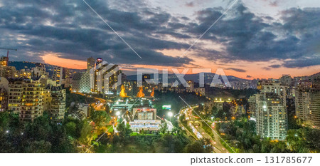 Aerial view on sunset in Tbilisi - gORGIAN CAPITAL Aerial view on sunset in Tbilisi - gORGIAN CAPITAL 131785677