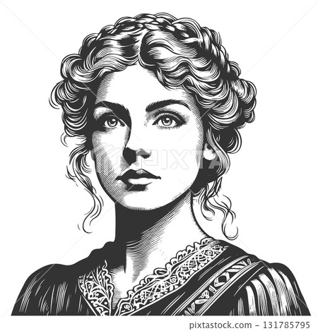 Elegant Italian Woman in Traditional Headscarf 131785795