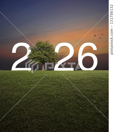 Happy new year 2026 ecological cover concept Happy new year 2026 ecological cover concept 131786132