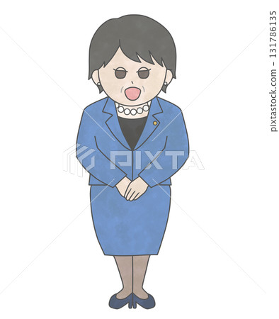 女總理微笑全身插畫 131786135