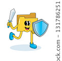 folder data protection groovy cartoon illustration 131786251
