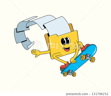 folder data skateboard groovy cartoon illustration folder data skateboard groovy cartoon illustration 131786252