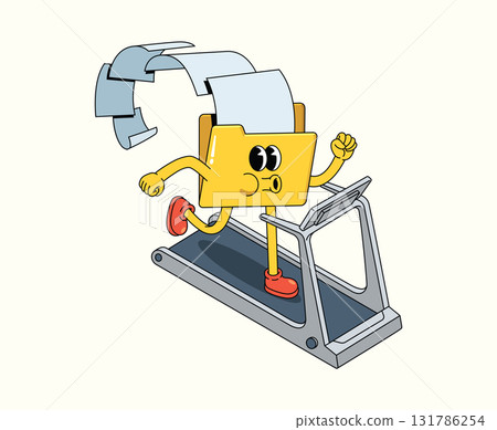 folder data treadmill groovy cartoon illustration folder data treadmill groovy cartoon illustration 131786254