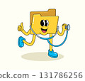 folder diagnosis using a stethoscope groovy cartoon illustration 131786256
