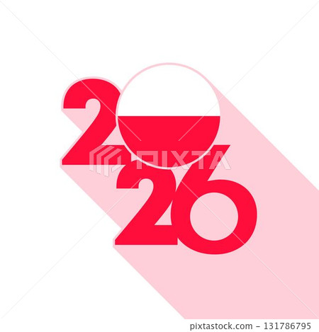 2026 Long Shadow Banner with Poland Flag Inside. 2026 Long Shadow Banner with Poland Flag Inside. 131786795