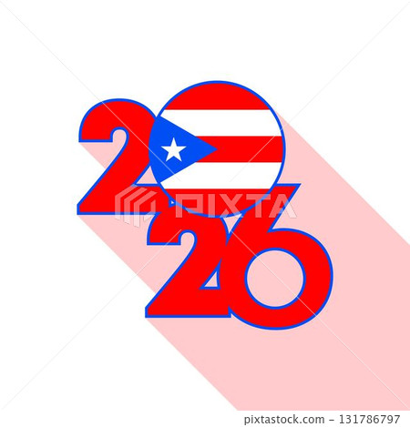 2026 Long Shadow Banner with Puerto Rico Flag Inside. 131786797