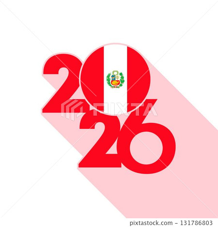 2026 Long Shadow Banner with Peru Flag Inside. 131786803