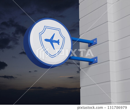 Business travel insurance and safety concept, 3D rendering 131786979