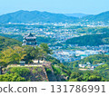 Aerial view of downtown Sumoto City, including Sumoto Castle and the southern part of Sumoto City 131786991