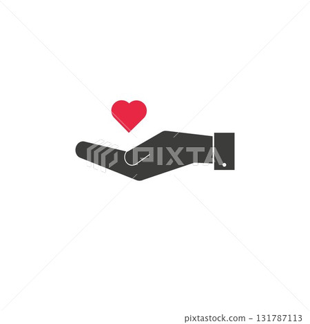 hands of the heart icon, flat design best vector icon hands of the heart icon, flat design best vector icon 131787113