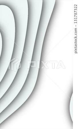 Minimalist layered white paper cut-out abstract design with soft shadows, creating a clean and modern 3D effect 131787322