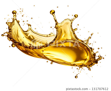 Splashing water in golden liquid waves isolated on white background Splashing water in golden liquid waves isolated on white background 131787612