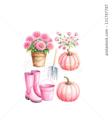 Beautiful pink bouquet in a pot on a white background. Beautiful pink bouquet in a pot on a white background. 131787787