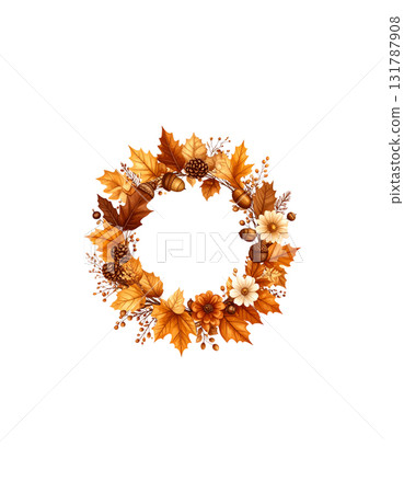 Festive wreath on white background Festive wreath on white background 131787908