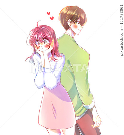 一個男人和一個女人背靠背相愛 一個男人和一個女人背靠背相愛 131788061