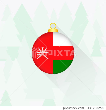 Oman National Flag Christmas Decoration. 131788258