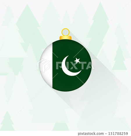 Pakistan National Flag Christmas Decoration. Pakistan National Flag Christmas Decoration. 131788259