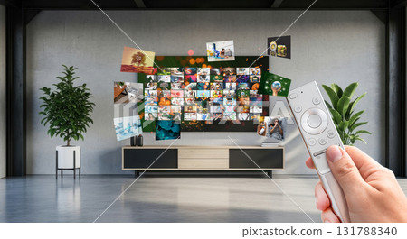 Watching TV, VOD service on TV. Watching TV, VOD service on TV. 131788340