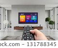 Watching TV, VOD service on TV. 131788345