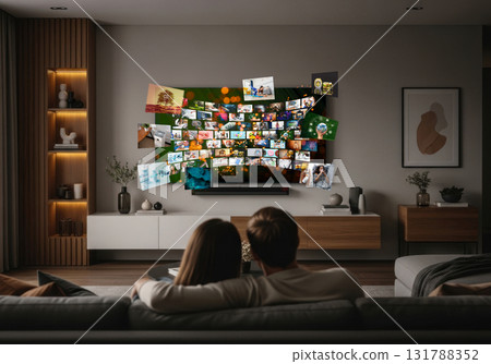 Watching TV, VOD service on TV. 131788352