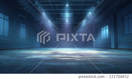 動漫背景:夜晚被聚光燈照亮的舞蹈室 動漫背景:夜晚被聚光燈照亮的舞蹈室 131788652
